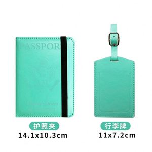 Juego de Funda para Pasaporte y Etiqueta de Equipaje de Cuero PU con Diseño de Logotipo Personalizado al por Mayor para Parejas, Regalo de Viaje - Product Image 6