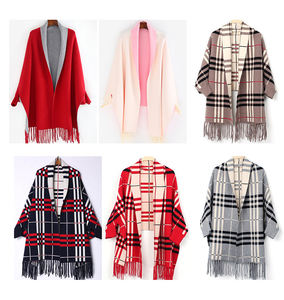 EE356 Nieuwe Herfst Winter Sjaal Effen Omkeerbaar Wol Cape Trendy Poncho Kasjmier Cape Wrap Tippet Warm Tassel Sjaal Vrouwen Capes - Product Image 6