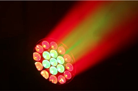 Lampe à tête mobile zoom 19*15W RGBW 4 en 1 à vente chaude, éclairage de scène LED, lumières de mariage, bar, discothèque, concert, contrôle DMX512
