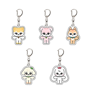 Venta al por mayor de accesorios de regalo: Llavero colgante de dibujos animados con tarjeta de muñeca de Gaeul, Yujin, Rei, Wonyoung, Liz y Leeseo, impreso en acrílico UV. - Product Image 1