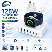 Chargeur de bureau sans fil Source Factory HNT 125W 3C3A 6 ports avec câble d'extension CA de 1,5 m, station de charge USB-C rapide multi-ports