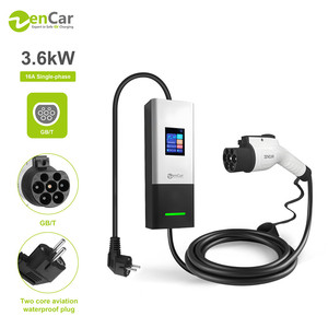Портативное зарядное устройство Zencar 16A для электромобилей, 3.6 кВт, стандарт GB/T, уровень 2, с разъемом GBT, умное EVSE с регулировкой тока для домашней зарядки электромобилей - Product Image 1