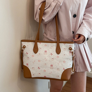 Bolso de Mano de PU de Gran Capacidad para Mujer, Primavera 2026, Nuevo Bolso de Hombro Minimalista a la Moda, Bolso Tote con Estampado Lindo para el Trabajo, Cierre de Cremallera - Product Image 2