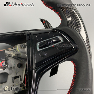Volante deportivo personalizado de fibra de carbono para Cadillac ATS-V Coupe Sedan CTS-V 2014-2019 con levas de cambio de fibra de carbono - Product Image 4