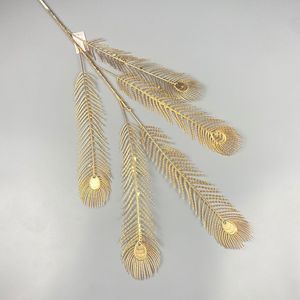 ขนนกยูงประดิษฐ์สีทอง ก้านเดี่ยว พลาสติก ตกแต่งภายนอกบ้าน ตกแต่งบ้านในวันคริสต์มาส - Product Image 1