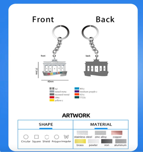 Bán Hot sản xuất tùy chỉnh thiết kế kim loại móc chìa khóa giá rẻ từ keyholder mềm men tùy chỉnh Keychain - Product Image 5