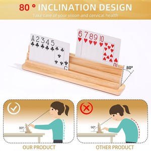 Solid Wood <b>Playing</b> <b>Card</b> Holder 80 Tilt Hands Free For Home Gaming Desktop - Product Image 5