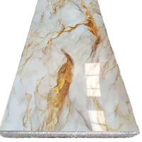 Shandong Divertissement Ménage Texture Fond Uv Pvc Feuille Tête De Lit Flexible Moderne Pvc Conseils Uv Spc Marbre Panneaux Muraux