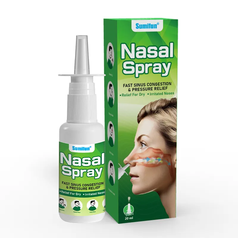 Sumifun Spray para rinite e sinusite nasal, líquido para nariz, congestão, dor de cabeça, óleo essencial frio e respirável, gesso fácil