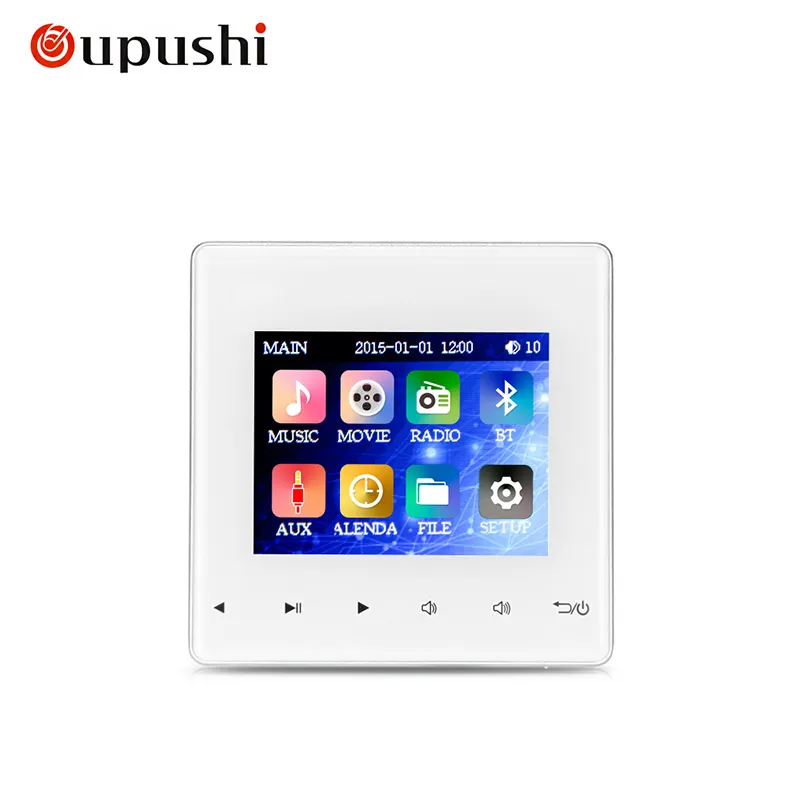 Oupushi 2x25W SD Blue-tooth AUX Background WiFi Smart Home Music amplificatore da parete contatto con l'altoparlante