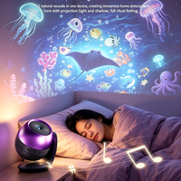 Projecteur de Veilleuse pour Enfants avec 24 Motifs, 7 Sons Apaisants, Lumières LED, Alimentation 5V, Design Moderne pour Chambre à Coucher