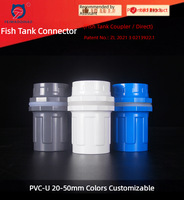 Accessoires pour aquarium en PVC, raccord hexagonal femelle, connexion directe pour l'alimentation en eau et le drainage, raccords de tuyauterie épaissis