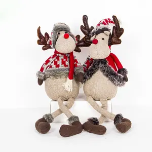 XB-65 Christmas Elk Doll Christmas Deer Stuffed Plush Toys for Children Christmas Eve Gift Decorations