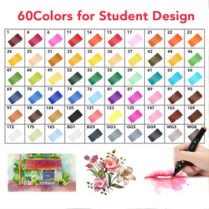 Kunst Levert Oem Alcohol Dubbele Punt Markeringen Set Aquarel Schilderij Tekenen Gekleurde Pennen Schets Penseel Tip Art Markers - Product Image 6