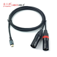 Câble audio stéréo ABCCABLS 2m USB Type C vers sortie XLR, adaptateur USB C pour amplificateur de puissance, console de mixage