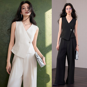 Women's Suit Vest 2026 Summer New Style Elegant Professional Linen Slim Fit Sleeveless Top - Product Image 1