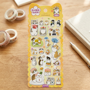 Korean Soft PVC Marshmallow Cartoon <b>Stickers</b> Season Cat Cute Character Removable UV Printed UV Varnishing Diary Deco <b>Sticker</b> - Product Image 3