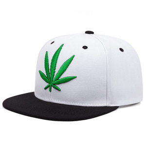Mũ lưỡi trai thời trang cá tính phong cách hipster, mũ hip hop, mũ bóng chày snapback, thêu lá xanh, tùy chỉnh logo - Product Image 1