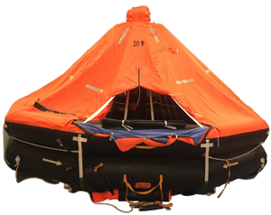 Phao cứu sinh tự nổi có mái che, chất liệu màu cam, sức chứa 6, 10, 15, 20, 25, 30, 35, 50, 65, 100 người, dùng cho du thuyền, thả xuống cứu sinh - Product Image 1