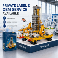 Ensemble de blocs de construction personnalisé de 3271 pièces, Plateforme de forage en eaux profondes Blue Whale I, Kit de modèle STEM avec lumières, Marque privée