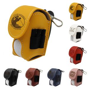 Personalized Portable Laser Engraved Golf Ball Holder Belt <b>Clip</b> PU Custom Golf Accessories Bag Tee Pouch Gifts Dad Husband - Product Image 1