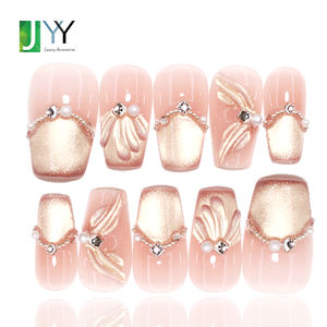 <span class=keywords><strong>Ongles</strong></span> en gel 3D de luxe faits à la main, à presser, couvrance totale, en acrylique, pour filles, vente en gros, <span class=keywords><strong>faux</strong></span> <span class=keywords><strong>ongles</strong></span> roses <span class=keywords><strong>fantaisie</strong></span>, design personnalisé - Product Image 2