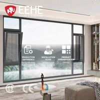 EEHE-Ventana abatible horizontal certificada NFRC, ventanas abatibles de aluminio impermeables insonorizadas con doble acristalamiento