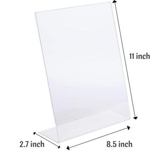 Giá Treo Biển Hiệu Bằng <span class=keywords><strong>Acrylic</strong></span> Mặt Sau Nghiêng Giá Trưng Bày Biển Hiệu Để Bàn Trong Suốt 8.5X11 Inch Giá Đựng Tài Liệu Bằng Nhựa Giá Đựng Tài Liệu Giấy Trong Suốt - Product Image 4