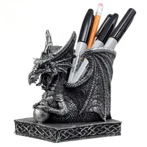 Dragon stationery best child gift holder figurine office desktop accessori organizer per penne portapenne personalizzato da tavolo fatto a mano - Product Image 1