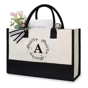 Bolsa de Lona Grande <span class=keywords><strong>BeeGreen</strong></span> con Monograma Floral y Cierre de Cremallera - Regalo Ideal para Mujeres, Mamá, Halloween, Acción de Gracias - Product Image 2