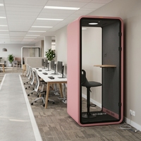 Cabine de bureau insonorisée, réduction du bruit de 32 dB, norme ISO 23351-1, ignifuge, assemblage modulaire en 30-45 minutes, ventilation en 60 secondes, cabine de réunion