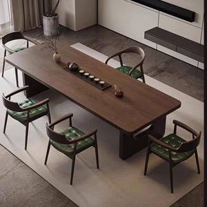 Juego de Mesa de Té de Madera Maciza Estilo Chino, Mesa Rectangular Resistente para Conferencias, Uso en Oficina y Hogar - Product Image 1