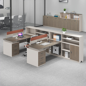 Conjunto de Escritorio de Oficina Modular Ergonómico <span class=keywords><strong>para</strong></span> 6 Personas, Estaciones de Trabajo Espaciosas en Espacio Abierto, Escritorio de Oficina y Escritorios Resistentes - Product Image 1