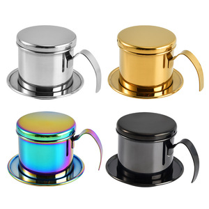 Cafetière vietnamienne à filtre en acier inoxydable, couleur arc-en-ciel, pour usage domestique, forme ronde - Product Image 2