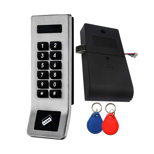 Stainless Steel ID Card Smart Keyless GYM Locker Lock Electronic Password Cabinet Lock Code Drawer Lock