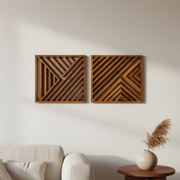 Décoration murale encadrée en bois géométrique, 3 pièces, style bohème moderne, écologique, pour chambre et salon – Meilleures ventes