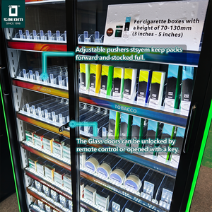 Puerta de cristal con Control remoto de apertura automática, tienda de humo de Metal, estante para cigarrillos, estante de exhibición de tabaco con <span class=keywords><strong>luz</strong></span> Led, pantalla publicitaria superior - Product Image 2