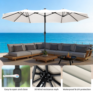 Sombrillas Grandes para <span class=keywords><strong>Patio</strong></span> HANYI de 15 pies, Sombrilla Rectangular de Doble Cara para Exteriores con Base, Sombrillas Grandes para <span class=keywords><strong>Patio</strong></span> - Product Image 2