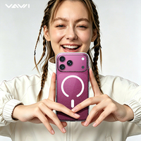 VAWI B470 Coque de protection magnétique transparente en cristal IMD personnalisée de luxe avec paillettes pour iPhone 18 17 Pro Max
