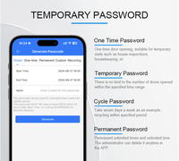 Serrure intelligente TTLock BLE WiFi étanche IP67 avec code QR, système de contrôle d'accès autonome avec clavier NFC RFID 13,56 MHz et code-barres