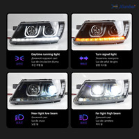 Conjunto de Faros Delanteros con Proyector HID y Luces LED Dobles en Forma de U, Lámpara Modificada Compatible con Dodge Journey 2009-2016 SUV, Piezas de Mejora para Automóviles
