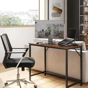 Modern minimalist steel and wood <b>computer</b> <b>desk</b>, versatile for both business and home use, rustic brown gaming <b>computer</b> <b>desk</b>. - Product Image 1