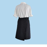 Tablier sans manches mi-longueur personnalisable avec logo, résistant aux taches, réutilisable, en polyester, pour chef, restaurant, serveur, uniforme de travail mi-coupe