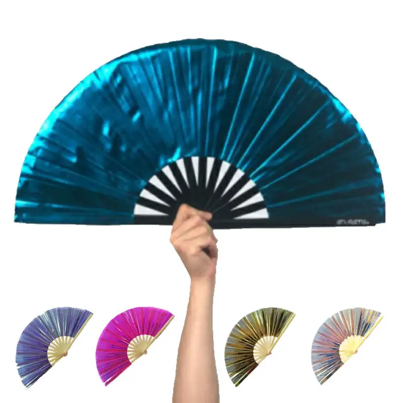 [I AM YOUR FANS]35cm Bamboo Large size Festival Craft Gift Fan Folding Dance film fabric Folding Hand Fan