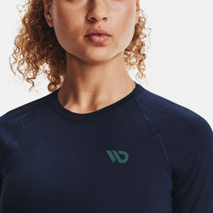 Camiseta de manga larga elástica en 4 direcciones transpirable superligera para <span class=keywords><strong>mujer</strong></span>, Camiseta deportiva de entrenamiento Yogo de ajuste de <span class=keywords><strong>segunda</strong></span> <span class=keywords><strong>piel</strong></span> - Product Image 5