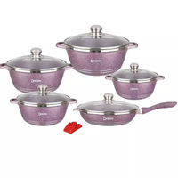 Dessini-ensemble de casseroles et poêles à revêtement en marbre, 12 pièces