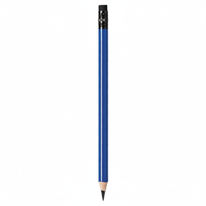 Set di matite scolastiche blu D=10 190mm -MIN.100pz Durezza 2B/HB/2H, motivo esagonale, in legno di tiglio con gomma, mina colorata - Product Image 2