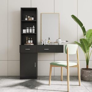Armoire de rangement de <span class=keywords><strong>salon</strong></span> commerciale moderne et simple, rangement multi-niveaux, stations de <span class=keywords><strong>salon</strong></span> de beauté, table de maquillage en bois, coiffeuse, hôtel - Product Image 2