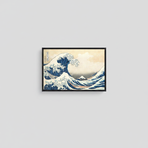 Hokusai Sea Landscape Printed Canvas - The Great Wave Artwork,<b>BLACK</b> <b>FRAMED</b> CANVAS - Product Image 2