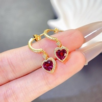 Factory Wholesale 925 Sterling Silver Luxury Natural Garnet Jewelry Set 6mm Wedding Engagement Anniversary Gift OEM ODM